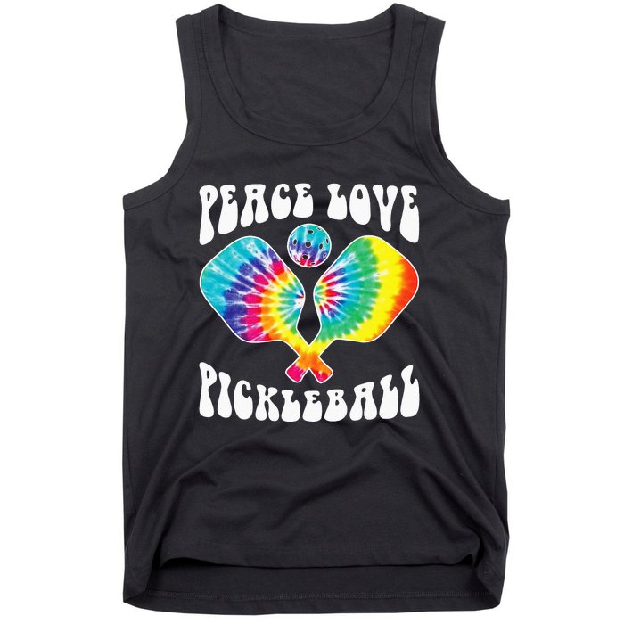 Funny Peace Love Pickleball Vintage Design Tank Top