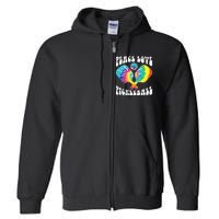 Funny Peace Love Pickleball Vintage Design Full Zip Hoodie