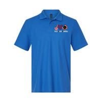 Funny Peace Love America Sunflower American Flag 4th Of July Cool Gift Softstyle Adult Sport Polo