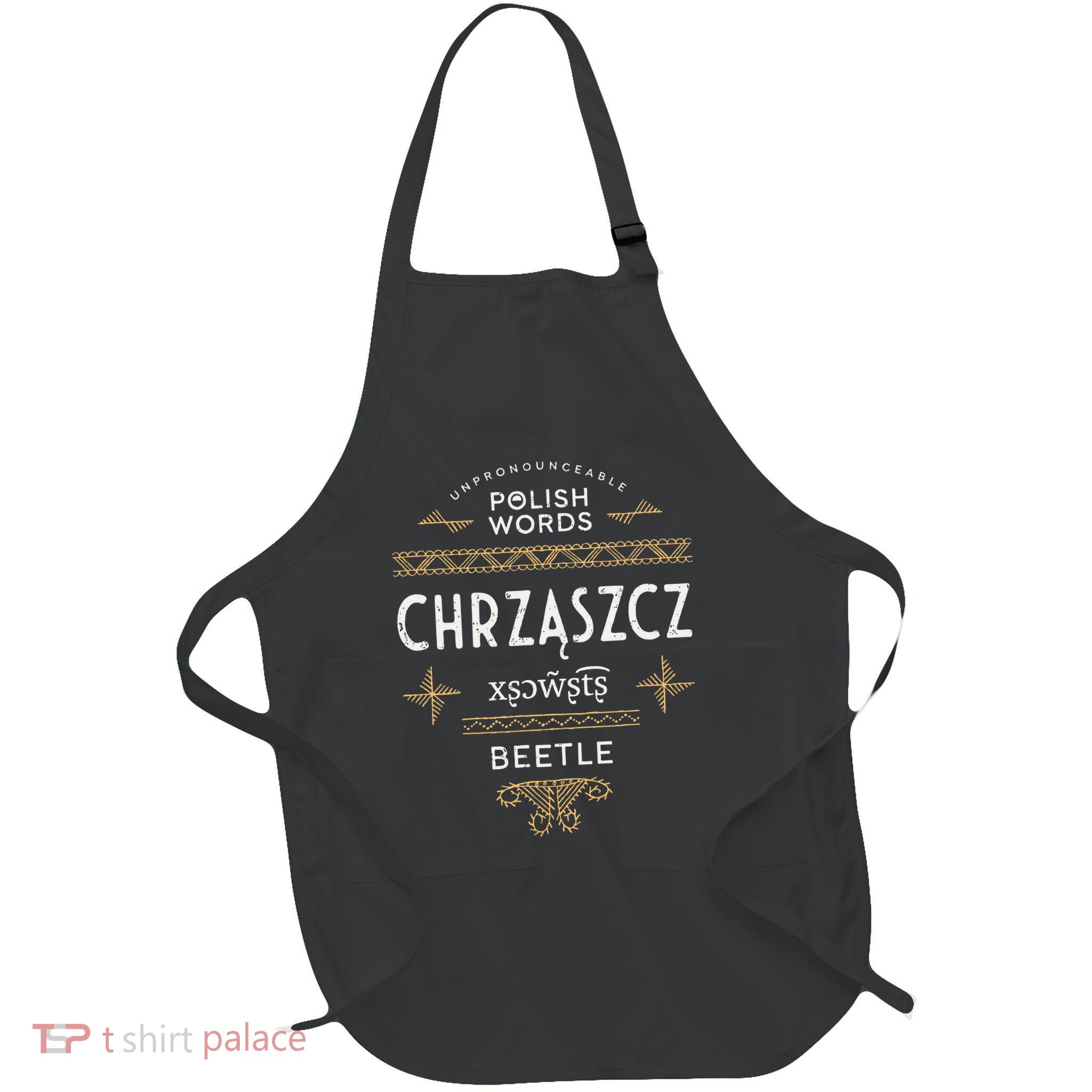 Funny Polish Language Beetle Full-Length Apron With Pockets