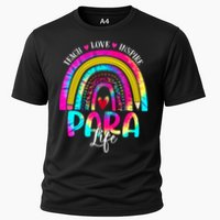 Funny Para Life Teacher Rainbow Tie Dye First Day Of School Cooling Performance Crew T-Shirt