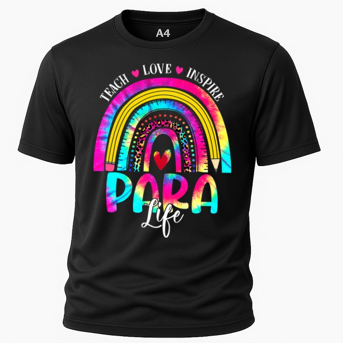 Funny Para Life Teacher Rainbow Tie Dye First Day Of School Cooling Performance Crew T-Shirt