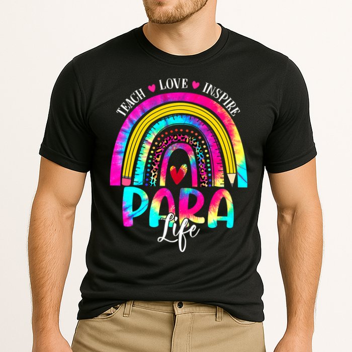 Funny Para Life Teacher Rainbow Tie Dye First Day Of School Cooling Performance Crew T-Shirt