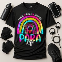 Funny Para Life Teacher Rainbow Tie Dye First Day Of School Cooling Performance Crew T-Shirt
