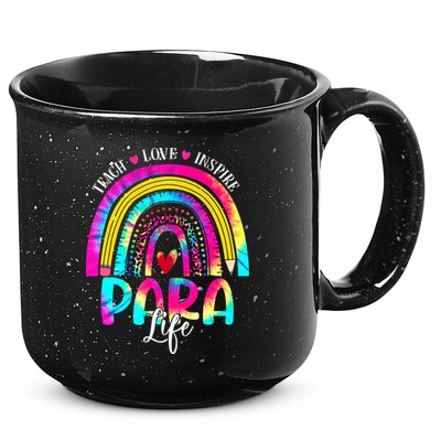 Funny Para Life Teacher Rainbow Tie Dye First Day Of School 15oz Campfire Ceramic Mug