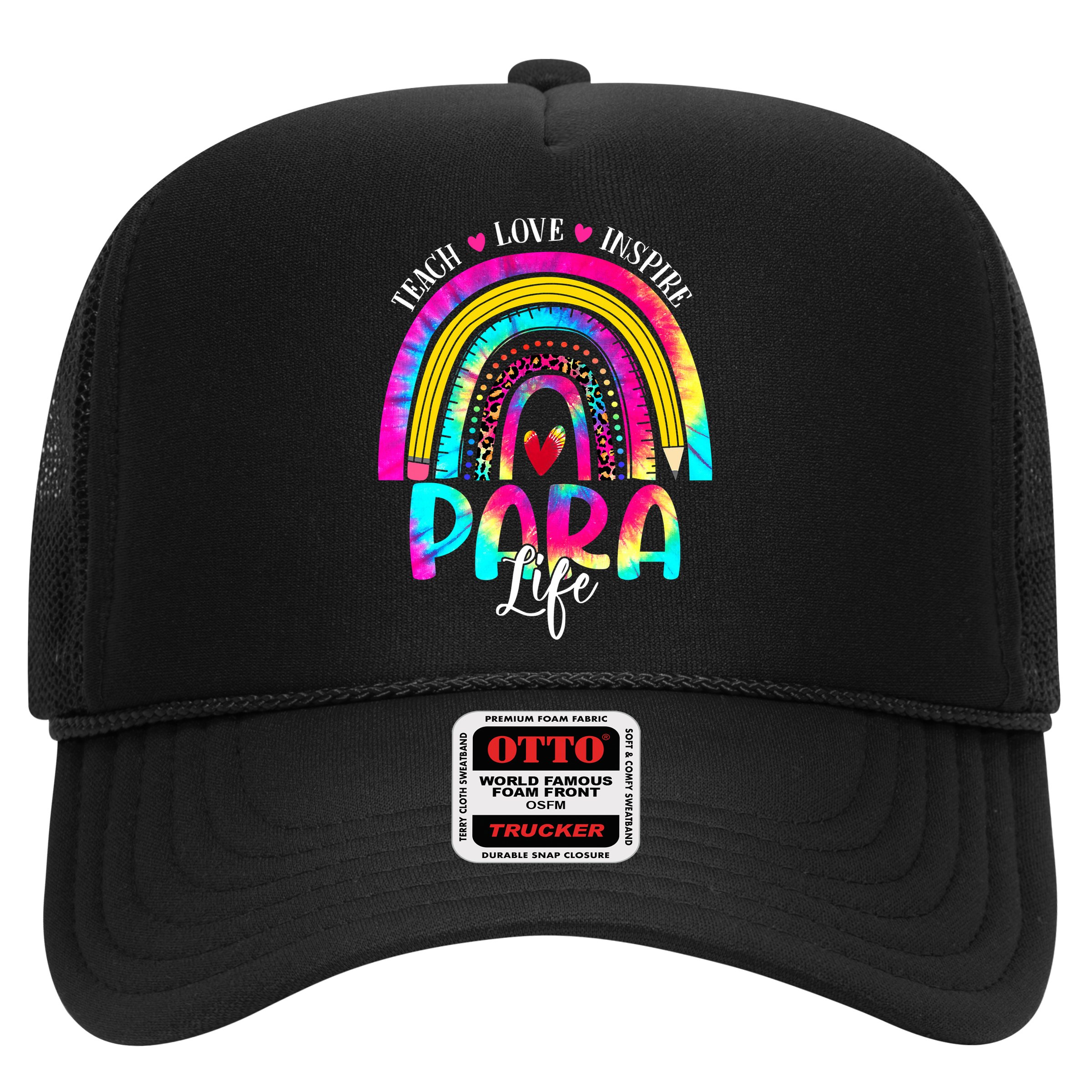 Funny Para Life Teacher Rainbow Tie Dye First Day Of School Hat
