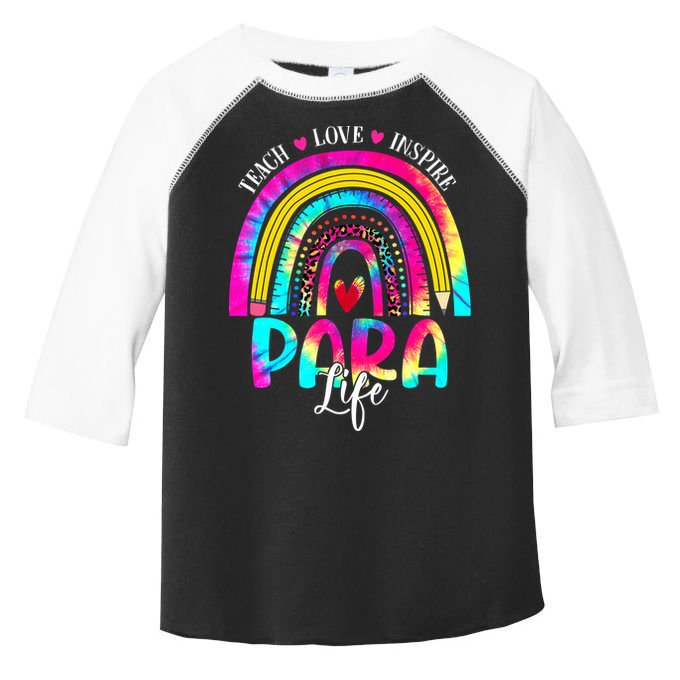 Funny Para Life Teacher Rainbow Tie Dye First Day Of School Toddler Fine Jersey T-Shirt