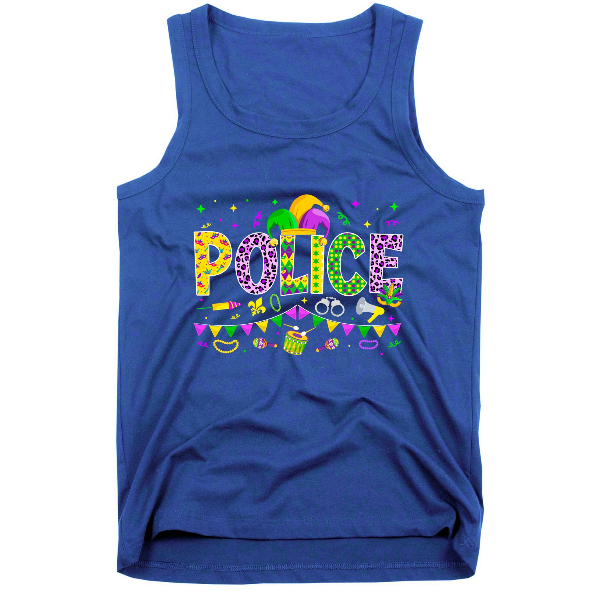 Funny Police Lover Mardi Gras Carnival Party Cool Gift Tank Top