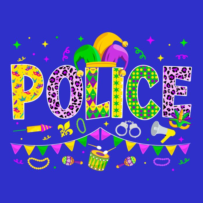 Funny Police Lover Mardi Gras Carnival Party Cool Gift Toddler T-Shirt