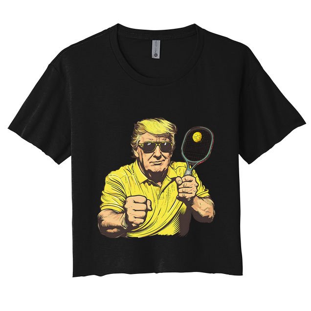 Funny Pickleball Lovers Graphics Pickle Ball Women Dad Gift Women's Crop Top Tee
