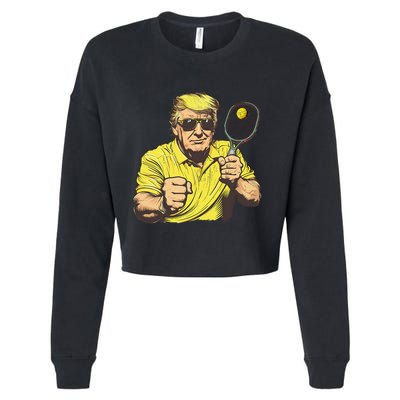 Funny Pickleball Lovers Graphics Pickle Ball Women Dad Gift Cropped Pullover Crew