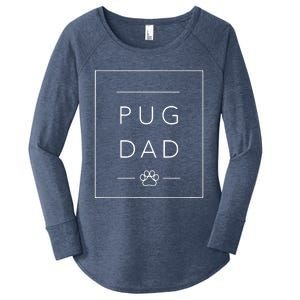 Funny Pug Lover Dog Dad Tee Minimalist Pug Dog Lover Women's Perfect Tri Tunic Long Sleeve Shirt