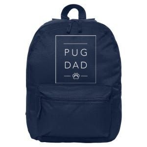 Funny Pug Lover Dog Dad Tee Minimalist Pug Dog Lover 16 in Basic Backpack