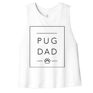 Funny Pug Lover Dog Dad Tee Minimalist Pug Dog Lover Women's Racerback Cropped Tank