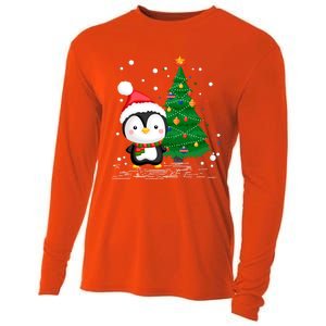 Funny Penguin Lover Gift Santa Hat Penguin Christmas Cool Gift Cooling Performance Long Sleeve Crew