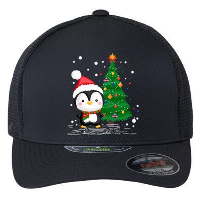 Funny Penguin Lover Gift Santa Hat Penguin Christmas Cool Gift Flexfit Unipanel Trucker Cap