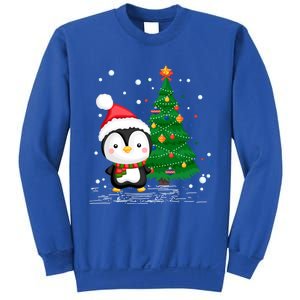 Funny Penguin Lover Gift Santa Hat Penguin Christmas Cool Gift Sweatshirt