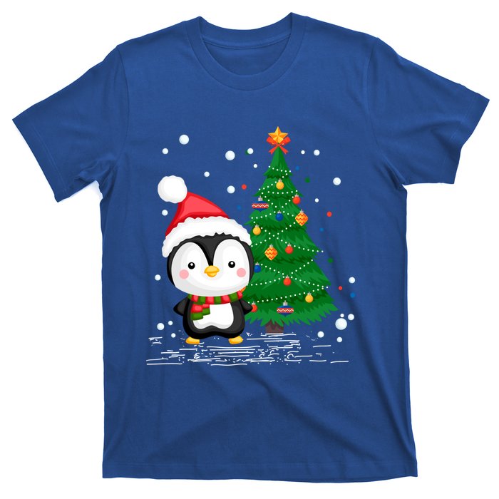 Funny Penguin Lover Gift Santa Hat Penguin Christmas Cool Gift T-Shirt