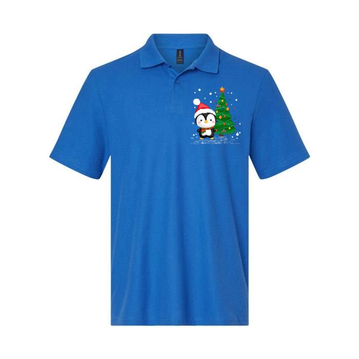 Funny Penguin Lover Gift Santa Hat Penguin Christmas Cool Gift Softstyle Adult Sport Polo