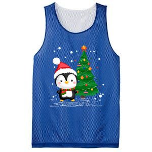 Funny Penguin Lover Gift Santa Hat Penguin Christmas Cool Gift Mesh Reversible Basketball Jersey Tank