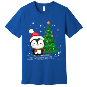 Funny Penguin Lover Gift Santa Hat Penguin Christmas Cool Gift Premium T-Shirt