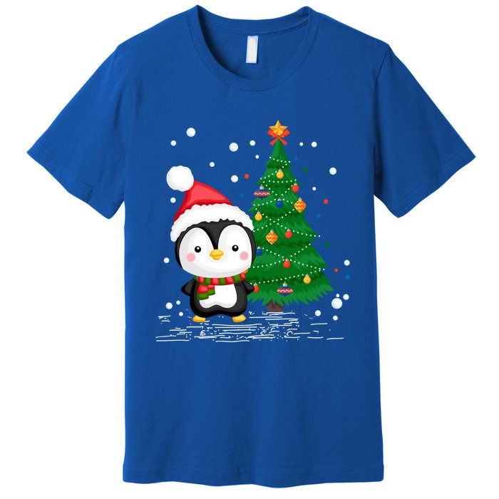 Funny Penguin Lover Gift Santa Hat Penguin Christmas Cool Gift Premium T-Shirt