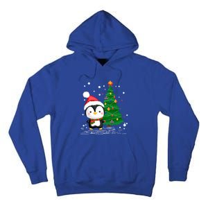 Funny Penguin Lover Gift Santa Hat Penguin Christmas Cool Gift Tall Hoodie