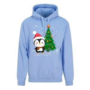 Funny Penguin Lover Gift Santa Hat Penguin Christmas Cool Gift Unisex Surf Hoodie