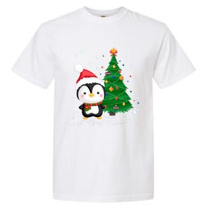 Funny Penguin Lover Gift Santa Hat Penguin Christmas Cool Gift Garment-Dyed Heavyweight T-Shirt