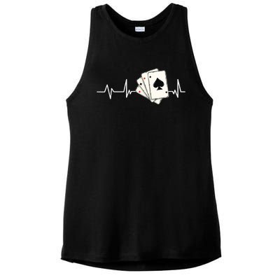 Funny Poker Lover Design For Gamblers Poker Player Ladies PosiCharge Tri-Blend Wicking Tank