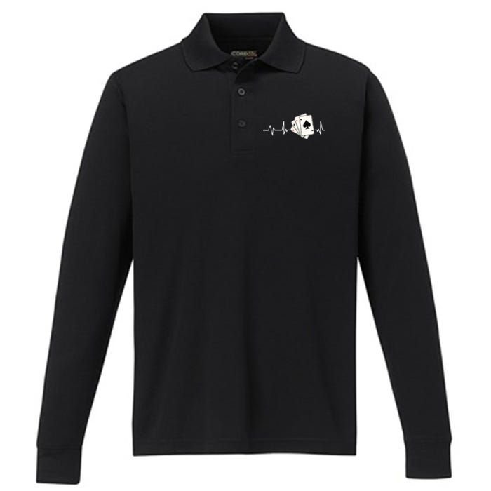 Funny Poker Lover Design For Gamblers Poker Player Performance Long Sleeve Polo