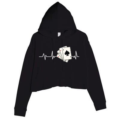 Funny Poker Lover Design For Gamblers Poker Player Crop Fleece Hoodie