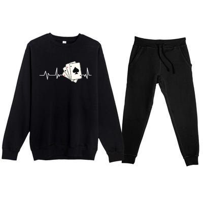 Funny Poker Lover Design For Gamblers Poker Player Premium Crewneck Sweatsuit Set