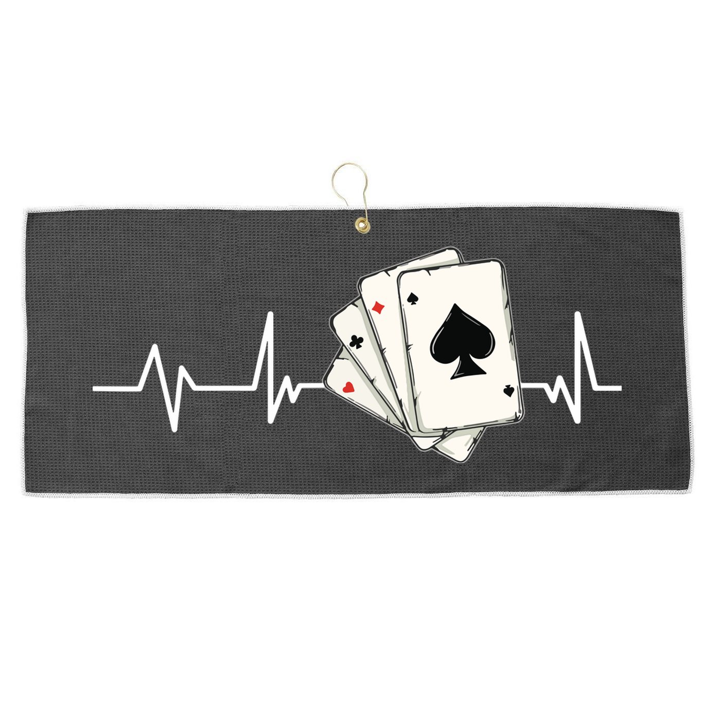 Funny Poker Lover Design For Gamblers Poker Player Large Microfiber Waffle Golf Towel
