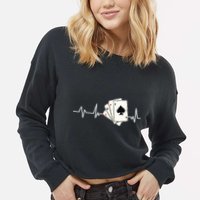 Funny Poker Lover Design For Gamblers Poker Player Cropped Pullover Crew