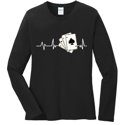 Funny Poker Lover Design For Gamblers Poker Player Ladies Long Sleeve Shirt