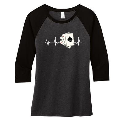 Funny Poker Lover Design For Gamblers Poker Player Women's Tri-Blend 3/4-Sleeve Raglan Shirt