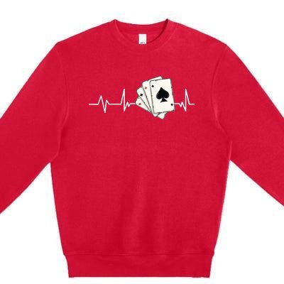 Funny Poker Lover Design For Gamblers Poker Player Premium Crewneck Sweatshirt