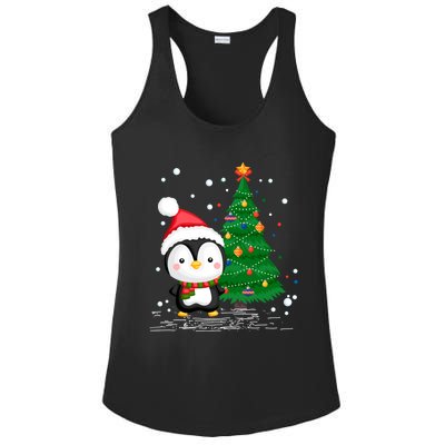 Funny Penguin Lover Gift Santa Hat Penguin Christmas Cool Gift Ladies PosiCharge Competitor Racerback Tank