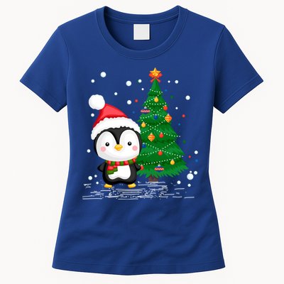 Funny Penguin Lover Gift Santa Hat Penguin Christmas Cool Gift Women's T-Shirt