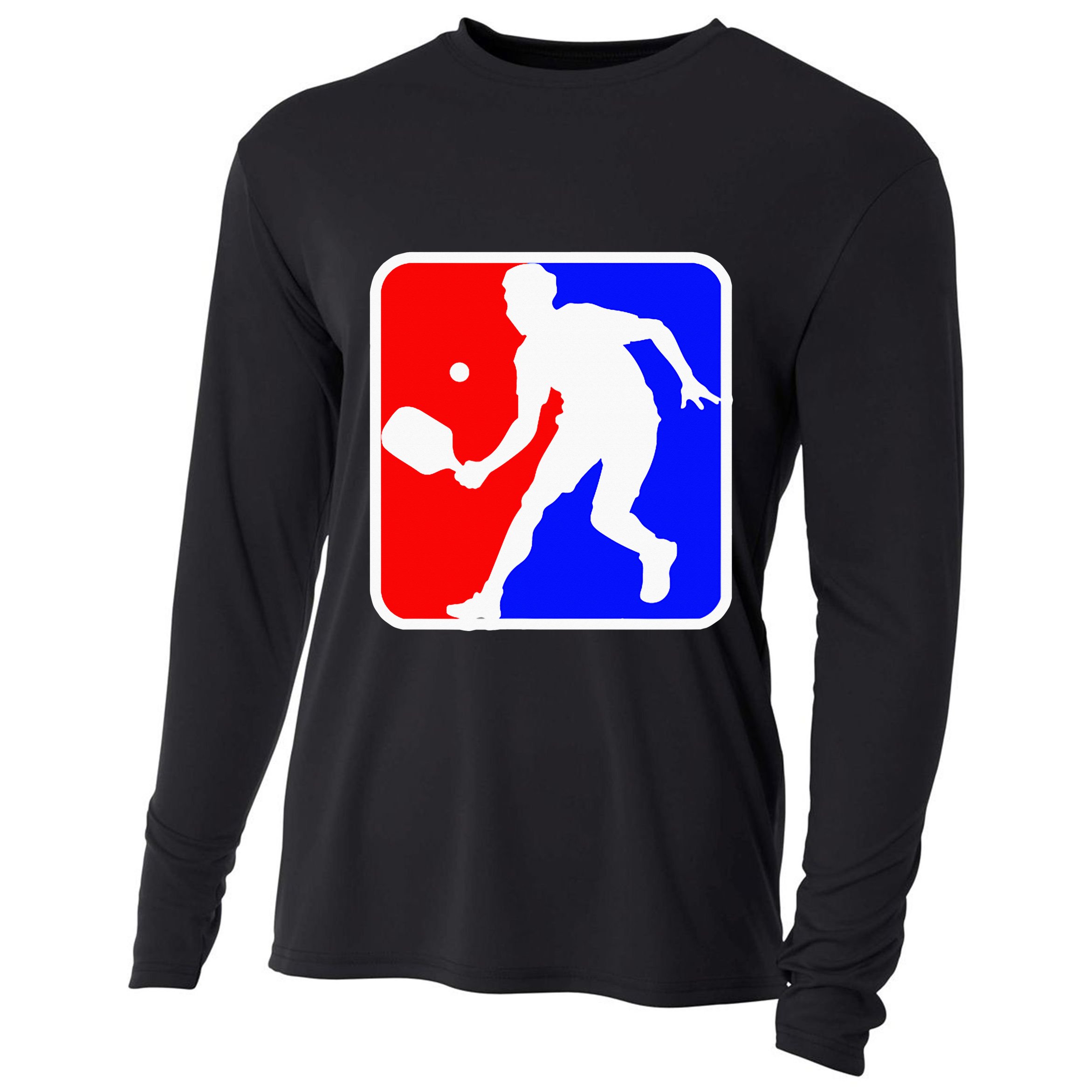 Funny Pickleball Logo Cooling Performance Long Sleeve Crew