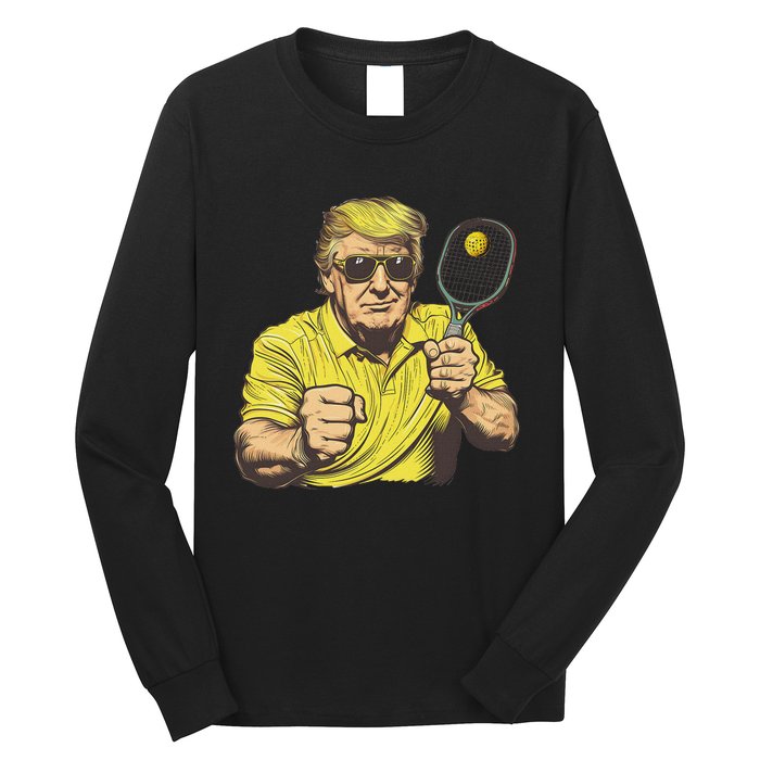 Funny Pickleball Lovers Graphics Pickle Ball Women Dad Long Sleeve Shirt