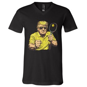 Funny Pickleball Lovers Graphics Pickle Ball Women Dad V-Neck T-Shirt