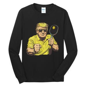 Funny Pickleball Lovers Graphics Pickle Ball Women Dad Tall Long Sleeve T-Shirt