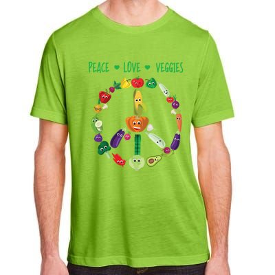 Funny Peace Love Veggies Freedom Sign Vegetables Vegan Quote Gift Adult ChromaSoft Performance T-Shirt