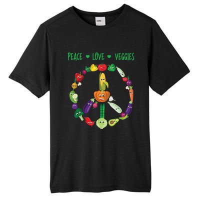 Funny Peace Love Veggies Freedom Sign Vegetables Vegan Quote Gift Tall Fusion ChromaSoft Performance T-Shirt