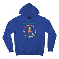 Funny Peace Love Veggies Freedom Sign Vegetables Vegan Quote Gift Hoodie