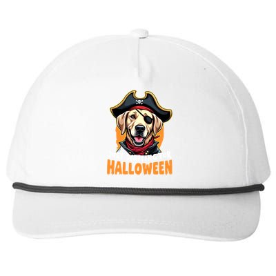 Funny Pirate Labrador Retriever Just Waiting For Halloween Gift Snapback Five-Panel Rope Hat