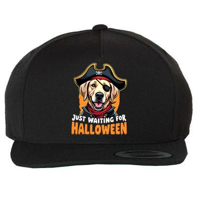 Funny Pirate Labrador Retriever Just Waiting For Halloween Gift Wool Snapback Cap