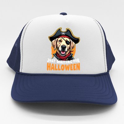 Funny Pirate Labrador Retriever Just Waiting For Halloween Gift Trucker Hat